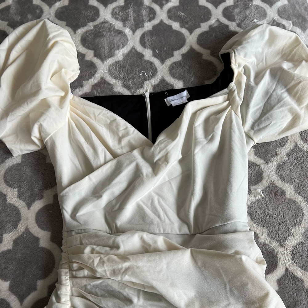 Lovers + friends white puff sleeve mini dress small - Picture 7 of 8